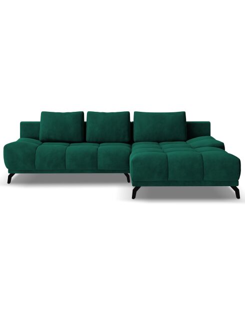 Canapé d'angle Droit Convertible avec Coffre Cirrus 5 Places vert bouteille - 290x182x90 cm